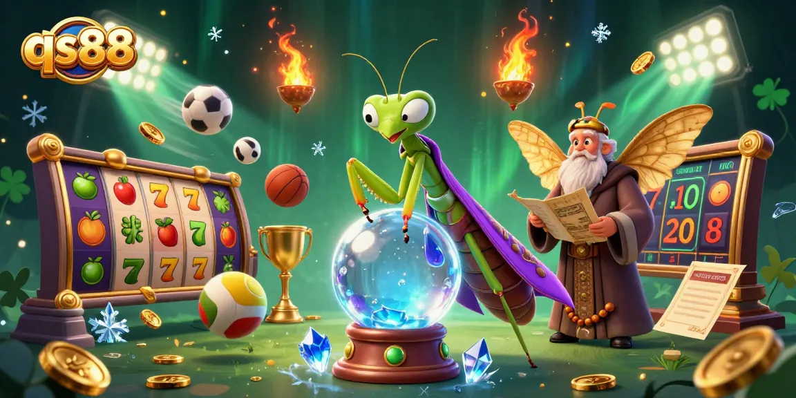 Engage in thrilling slot action at qs88 with vibrant 3D illustrations of games and fortune tellers.