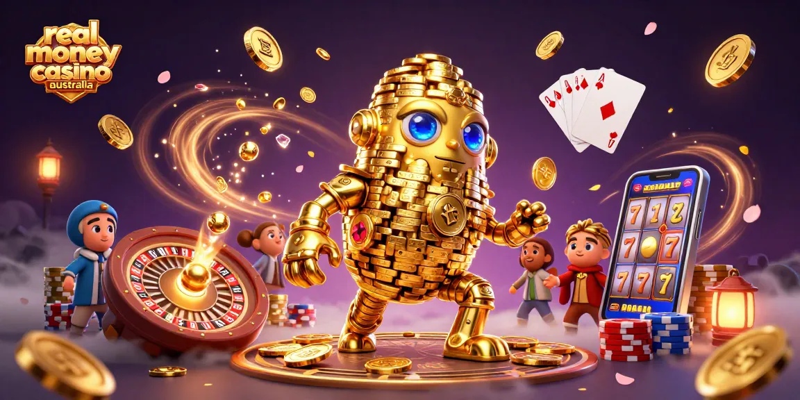 Engage in thrilling gameplay at a real money casino Australia with a vibrant scene of winnings.